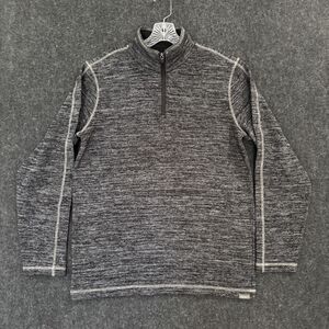 Eddie Bauer Sweater Men's Medium Gray Heather Quarter 1/4 Zip Pullover Knit